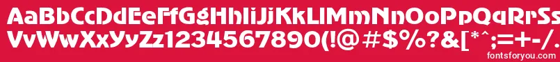 Czcionka Advergothic – białe czcionki na czerwonym tle