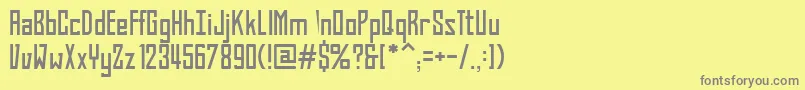 フォントBahnProMedium – 黄色の背景に灰色の文字