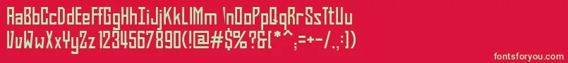 フォントBahnProMedium – 赤い背景に緑の文字