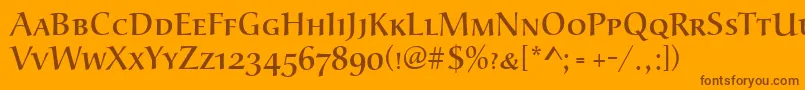 Urwalcuinsct Font – Brown Fonts on Orange Background