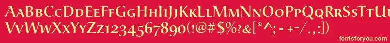 Urwalcuinsct Font – Yellow Fonts on Red Background