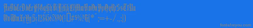 フォントDuerergotisch – 青い背景に灰色の文字