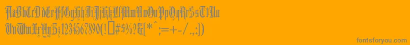 Duerergotisch-Schriftart – Graue Schriften auf orangefarbenem Hintergrund