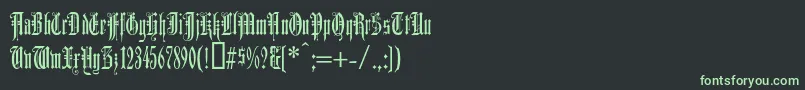 Шрифт Duerergotisch – зелёные шрифты на чёрном фоне