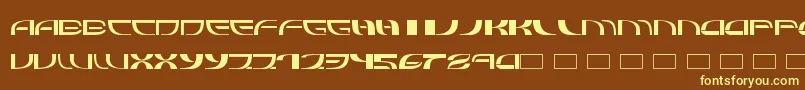 Refluxed-fontti – keltaiset fontit ruskealla taustalla
