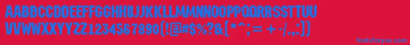 AMachinanovabrk Font – Blue Fonts on Red Background