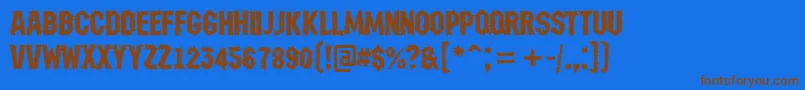 AMachinanovabrk Font – Brown Fonts on Blue Background