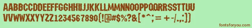 AMachinanovabrk Font – Brown Fonts on Green Background