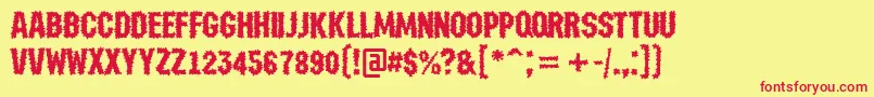 AMachinanovabrk Font – Red Fonts on Yellow Background