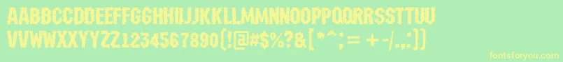 AMachinanovabrk Font – Yellow Fonts on Green Background