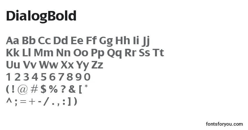 Шрифт DialogBold – алфавит, цифры, специальные символы