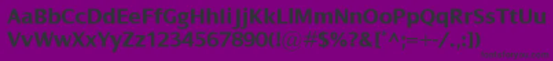 Czcionka DialogBold – czarne czcionki na fioletowym tle