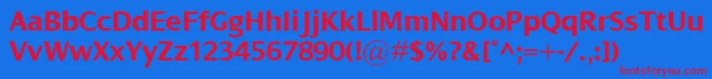 DialogBold Font – Red Fonts on Blue Background