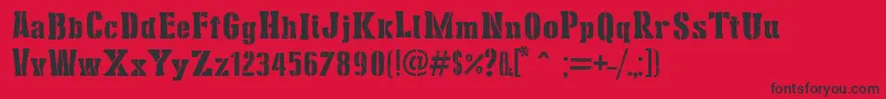 フォントStencilCargoArmy – 赤い背景に黒い文字