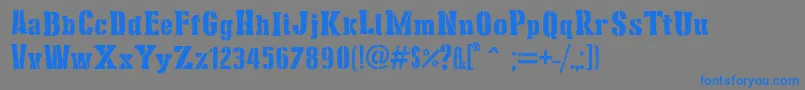 StencilCargoArmy-Schriftart – Blaue Schriften auf grauem Hintergrund
