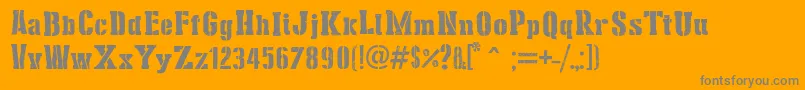 StencilCargoArmy-Schriftart – Graue Schriften auf orangefarbenem Hintergrund