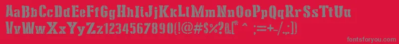 StencilCargoArmy Font – Gray Fonts on Red Background