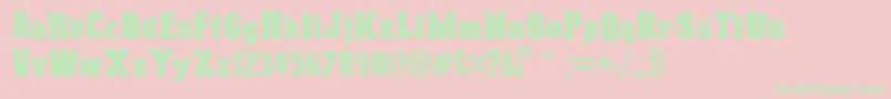 StencilCargoArmy Font – Green Fonts on Pink Background