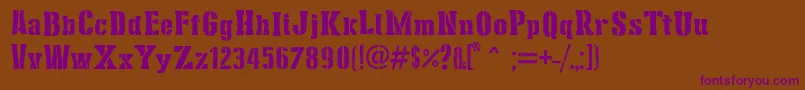 StencilCargoArmy Font – Purple Fonts on Brown Background