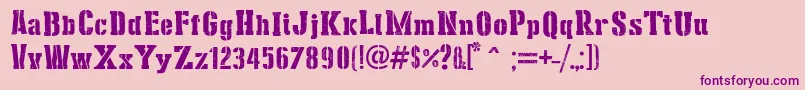 StencilCargoArmy Font – Purple Fonts on Pink Background