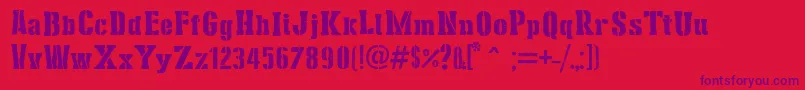 StencilCargoArmy Font – Purple Fonts on Red Background