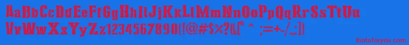 StencilCargoArmy Font – Red Fonts on Blue Background