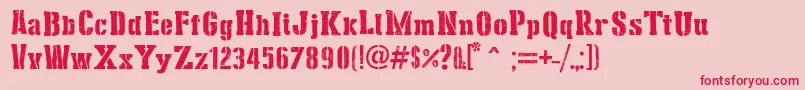 StencilCargoArmy Font – Red Fonts on Pink Background