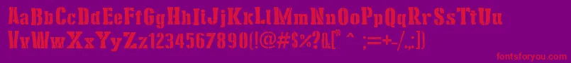 StencilCargoArmy Font – Red Fonts on Purple Background