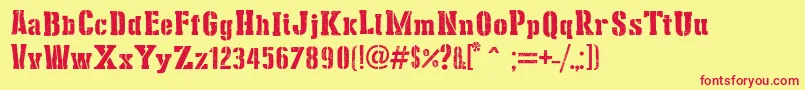 StencilCargoArmy Font – Red Fonts on Yellow Background