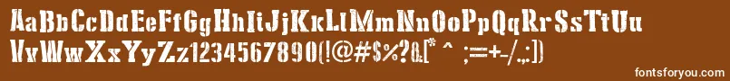 フォントStencilCargoArmy – 茶色の背景に白い文字