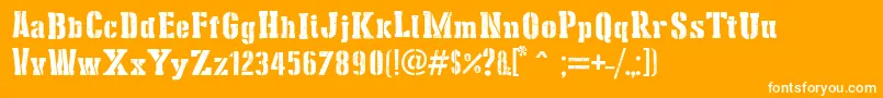 StencilCargoArmy Font – White Fonts on Orange Background