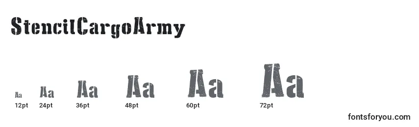 Tamaños de fuente StencilCargoArmy (116347)