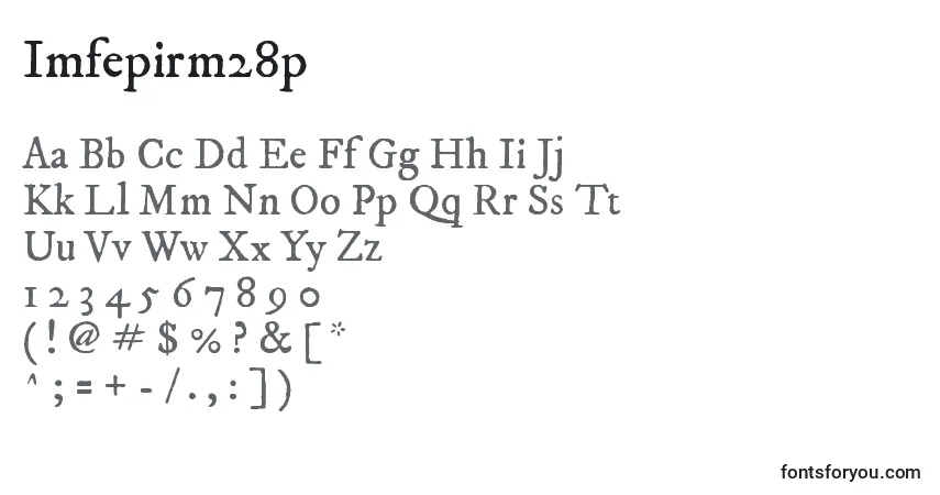 Fuente Imfepirm28p - alfabeto, números, caracteres especiales