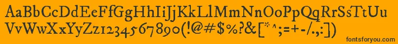 Imfepirm28p Font – Black Fonts on Orange Background