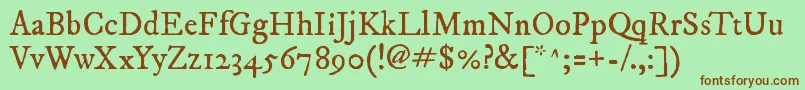 Imfepirm28p Font – Brown Fonts on Green Background