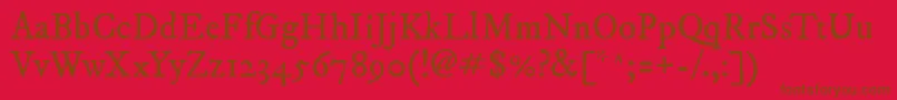 Imfepirm28p Font – Brown Fonts on Red Background