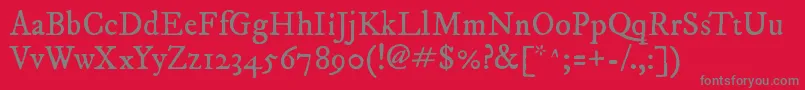 Imfepirm28p Font – Gray Fonts on Red Background