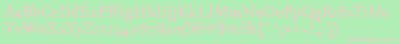 Imfepirm28p Font – Pink Fonts on Green Background