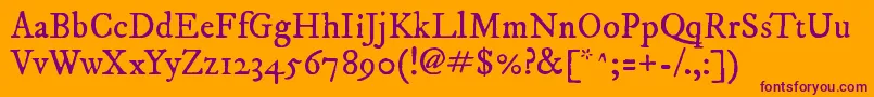 Imfepirm28p Font – Purple Fonts on Orange Background