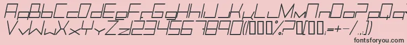 Weitere Informationen zur TrancemissionLightitalic-Schriftart TrancemissionLightitalic-Schriftart – Schwarze Schriften auf rosa Hintergrund