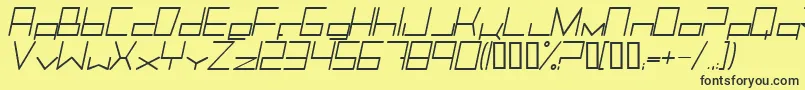 TrancemissionLightitalic Font – Black Fonts on Yellow Background