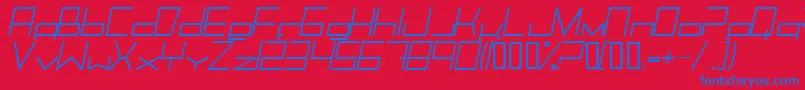 フォントTrancemissionLightitalic – 赤い背景に青い文字