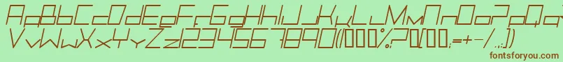 Шрифт TrancemissionLightitalic – коричневые шрифты на зелёном фоне