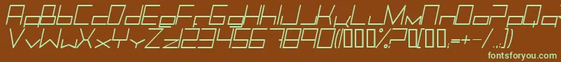Шрифт TrancemissionLightitalic – зелёные шрифты на коричневом фоне
