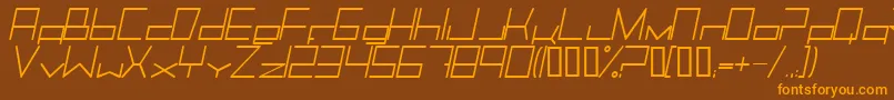 TrancemissionLightitalic-fontti – oranssit fontit ruskealla taustalla