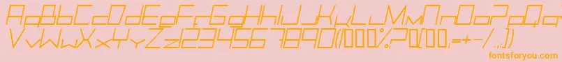 フォントTrancemissionLightitalic – オレンジの文字がピンクの背景にあります。