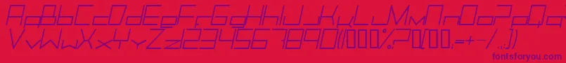 Fonte TrancemissionLightitalic – fontes roxas em um fundo vermelho
