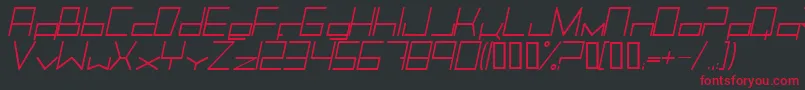 TrancemissionLightitalic Font – Red Fonts on Black Background