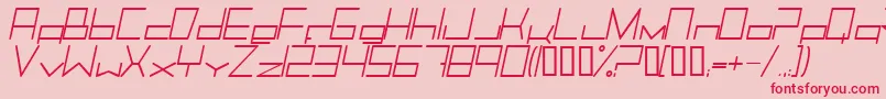 Czcionka TrancemissionLightitalic – czerwone czcionki na różowym tle