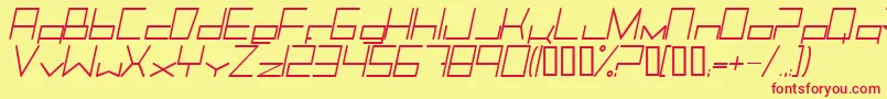 Шрифт TrancemissionLightitalic – красные шрифты на жёлтом фоне